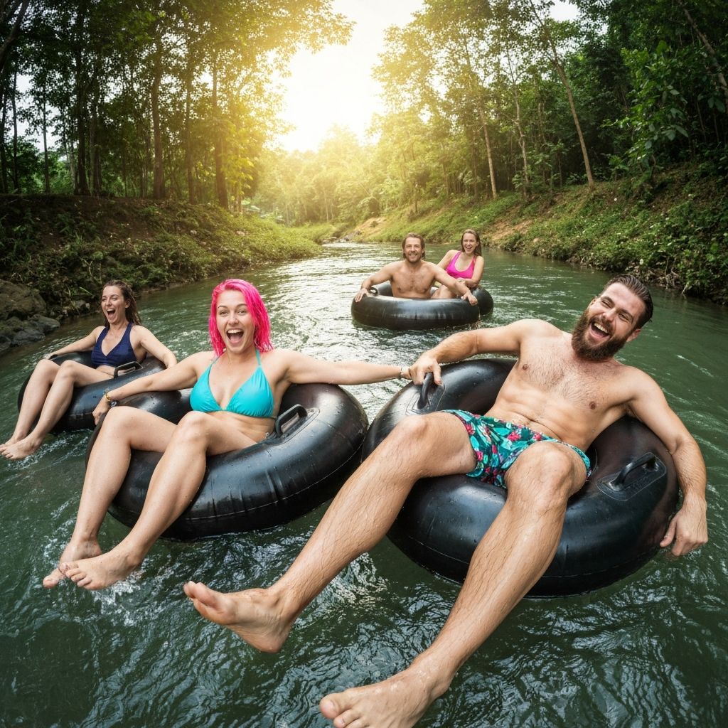 Travelers on adventure activity